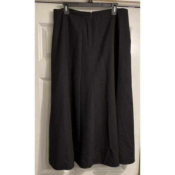 Vtg Anne Klein Skirt 14 Black Gray Wool Blend Maxi Classic Amish Conservative - Picture 4 of 12